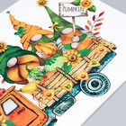 Наклейка пластик интерьерная цветная "Гномики в грузовике с тыквами" 39х56 см - Фото 3