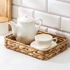 Корзинка для подачи Доляна «Камыш», 28×20×5 см, из соломы - Фото 2