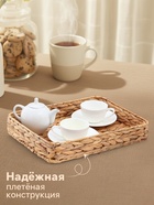 Корзинка для подачи Доляна «Камыш», 36×28×6 см, из соломы - Фото 2