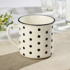 Кружка керамическая «Горошек», 300 мл, цвет белый - фото 24360558