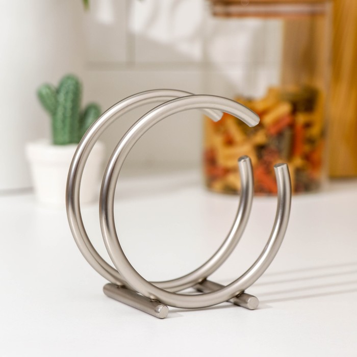 Салфетница Доляна «Ринго», 11×11×11 см, хромированная - Фото 1