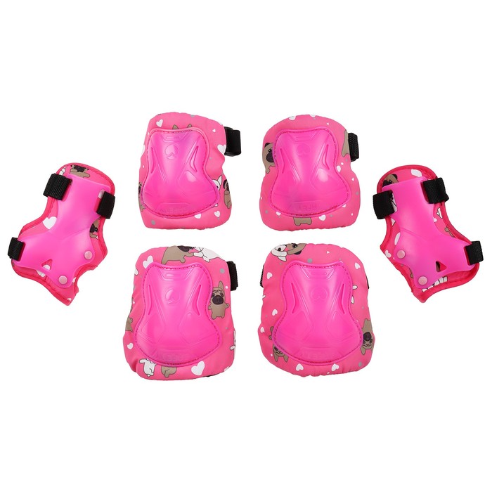 Защита роликовая детская ONLYTOP: наколенники, налокотники, защита запястья, р. S, цвет розовый - фото 10226568