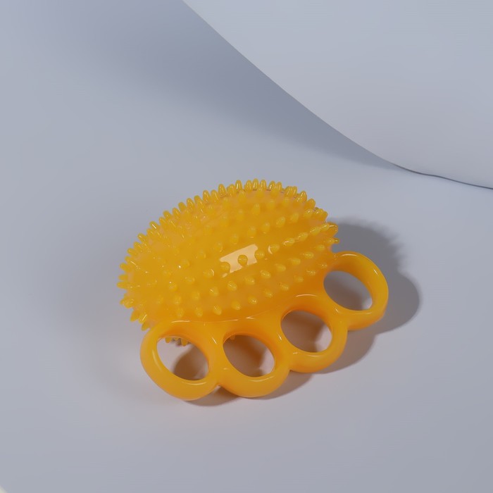 Массажёр «Мячик», с шипами, универсальный, 12 × 9 × 6 см, цвет жёлтый 27665