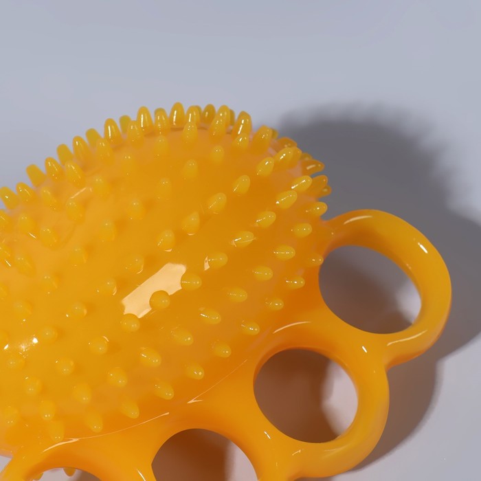 Массажёр «Мячик», с шипами, универсальный, 12 × 9 × 6 см, цвет жёлтый 27665
