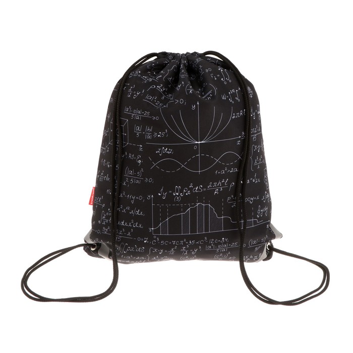 Мешок для обуви 440 х 365 мм, Erich Krause, плотность 300D, со светоотражающей полосой, Algebra, чёрный - Фото 1