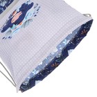 Мешок для обуви 440 х 365 мм, Erich Krause, плотность 300D, со светоотражающей полосой, Bluecurl, синий/белый - Фото 4