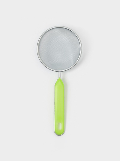 Сито для просеивания с ручкой Доляна «Хозяюшка», d=10 см, зелёное