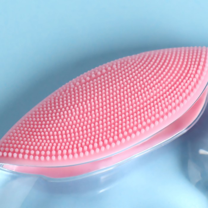 Массажёр гуаша «Лапка», с щёткой, 13,5 × 7 см, цвет прозрачный/розовый 27672