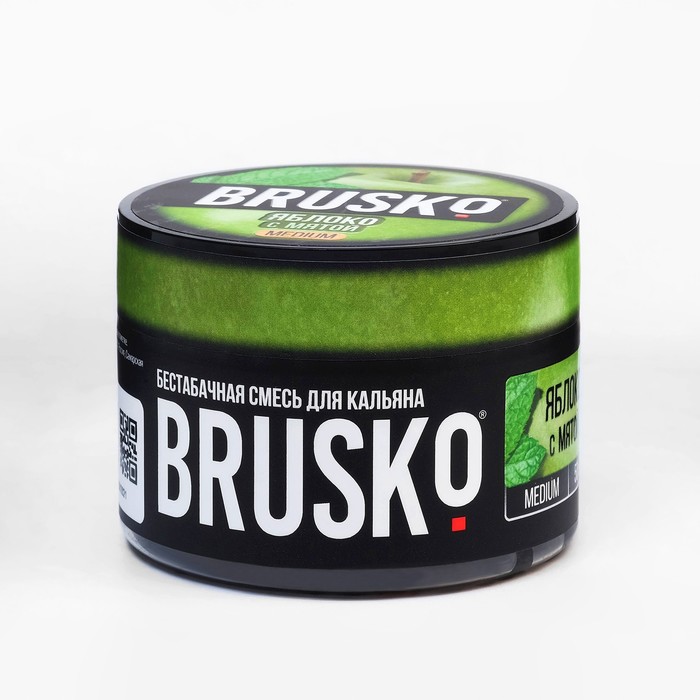 

Бестабачная никотиновая смесь для кальяна Brusko "Яблоко с мятой" 50 г, medium