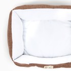 Лежанка для кошек и собак коричневая, 40×30 см - Фото 3