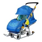 Санки-коляска «Ника Детям 7 - городок» с выдвижными колёсами, цвет голубой - Фото 1