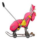 Санки-коляска «Ника Детям 7 - фея» с выдвижными колёсами, цвет розовый - Фото 4