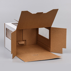 Коробка под торт 2 окна, с ручками, белая, 28 х 28 х 20 см - Фото 4