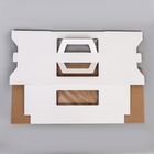 Коробка под торт 2 окна, с ручками, белая, 28 х 28 х 20 см - Фото 5