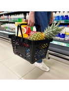 Корзина покупательская пластиковая 20 л, чёрная - Фото 3