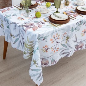 Скатерть «Доляна. Акварельные листья», 145×220 см, 100% п/э