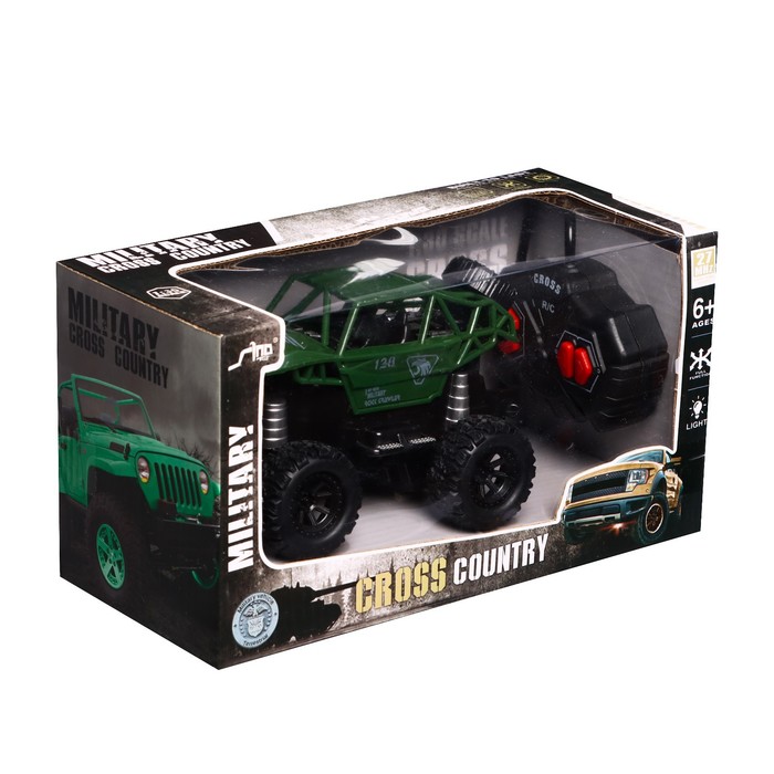 Джип радиоуправляемый «Армия», работает от батареек, цвет зелёный 53847