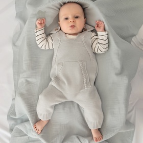 Комбинезон вязаный Крошка Я Basic, рост 80-86 см, серый 7734448