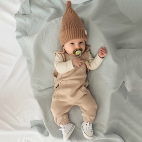 Комбинезон вязаный Крошка Я Basic, рост 62-68 см, бежевый