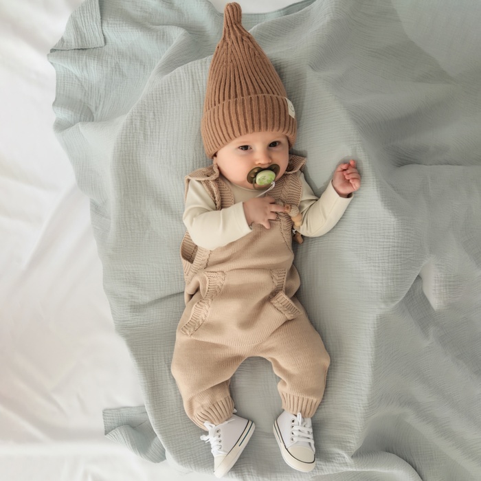 Комбинезон вязаный Крошка Я Basic, рост 86-92 см, бежевый - Фото 1