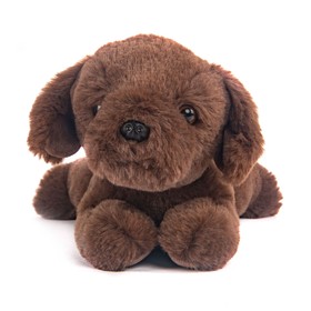 Мягкая игрушка «Собачка лежачая», 28 см, цвет коричневый