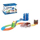 УЦЕНКА Автотрек «Магический Трек», гибкий, светится в темноте, 126 деталей, лифт (замята коробка) - Фото 1