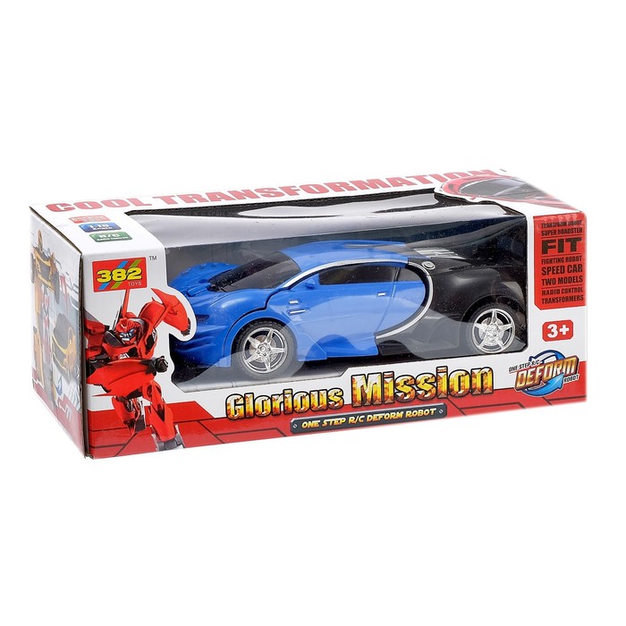 Робот с трансформацией радиоуправляемый «Широн», световые эффекты, масштаб 1:18, цвет синий 53852