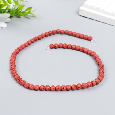 Бусины для ароматерапии с отверстием «Круглые. Малиновый», d=0.6 см, набор 60 шт. ±5