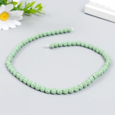 Набор бусин для ароматерапии с отверстием «Круглые. Светло-зелёный», d=0.6 см, 60 шт. ±5