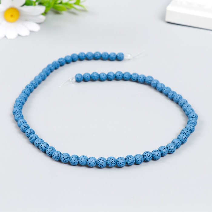 Бусины для ароматерапии с отверстием «Круглые. Королевский синий», d=0.6 см, набор 60 шт. - Фото 1