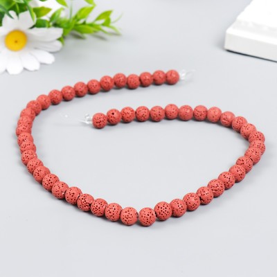 Набор бусин для ароматерапии с отверстием «Круглые. Малиновый», d=0.8 см, 50 шт.±5