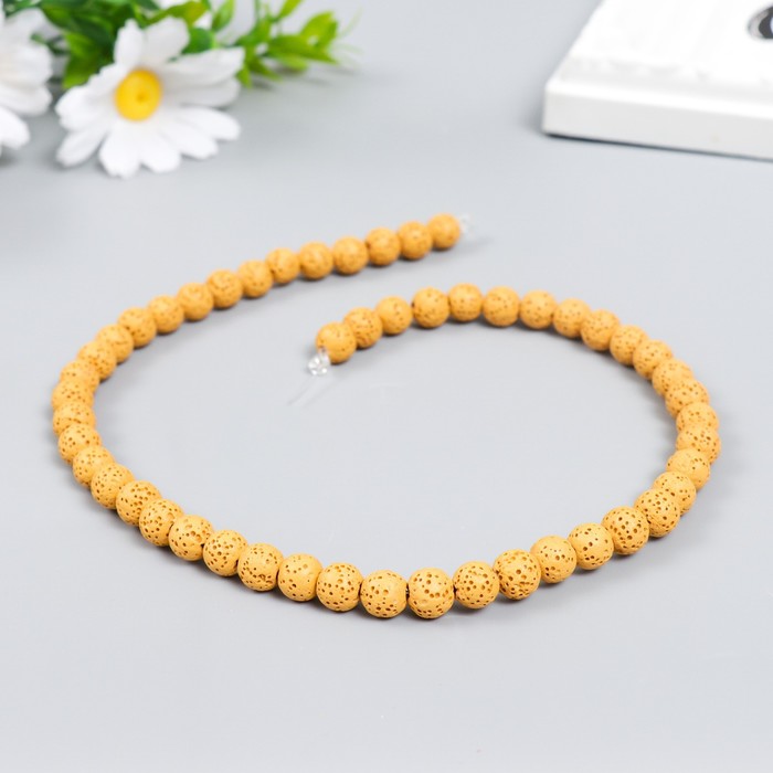 Набор бусин для ароматерапии с отверстием «Круглые. Жёлтый», d=0.8 см, 50 шт. ±5 - Фото 1