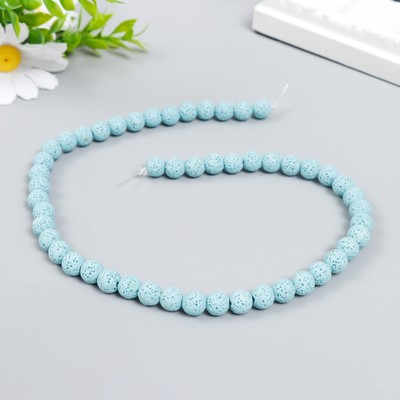 Бусины для ароматерапии с отверстием "Круглые. Голубой" d=0,8 см набор 50 шт +-5