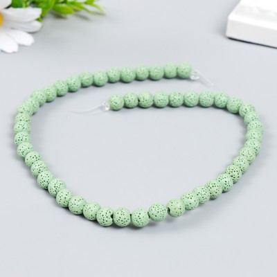 Бусины для ароматерапии с отверстием "Круглые. Светло-зелёный" d=0,8 см набор 50 шт +-5