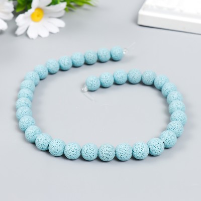 Бусины для ароматерапии с отверстием «Круглые. Голубой», d=1.2 см, набор 33 шт. ±3