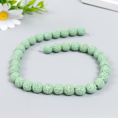 Бусины для ароматерапии с отверстием «Круглые. Светло-зелёный», d=1.2 см, набор 33 шт. ±3