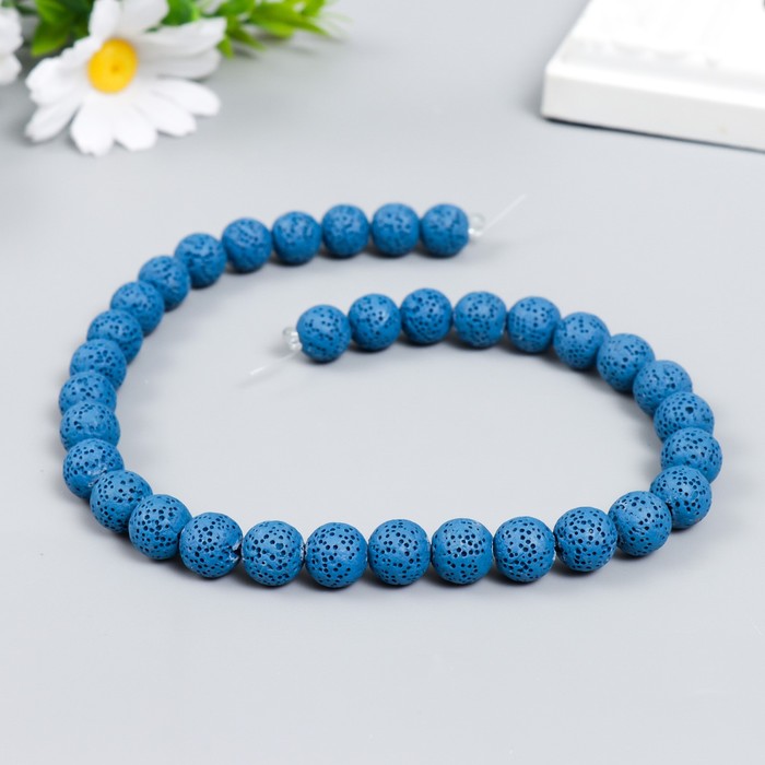 Бусины для ароматерапии с отверстием «Круглые. Королевский синий», d=1.2 см, набор 33 шт. ±3 - Фото 1