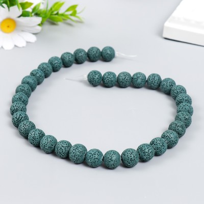 Бусины для ароматерапии с отверстием «Круглые. Сине-зелёный», d=1.2 см, набор 33 шт. +-3