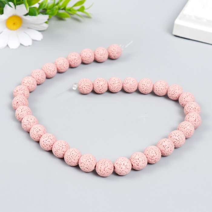 Бусины для ароматерапии с отверстием «Круглые. Светло-розовый», d=1.2 см, набор 33 шт. ±3 - Фото 1