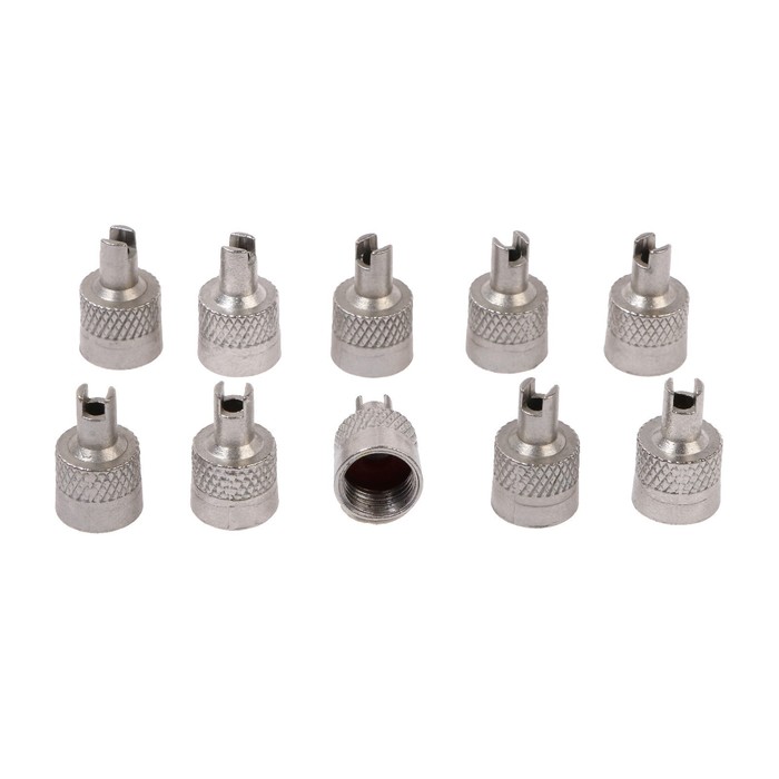 Колпачок на вентиль TORSO, с ключом, хром, набор 10 шт. - Фото 1