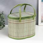 Шкатулка для украшений «Нежно-зелёная», с ручками на молнии, бамбук, 21×20×30 см - фото 59996388