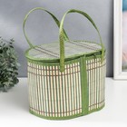 Шкатулка для украшений «Нежно-зелёная», с ручками на молнии, бамбук, 21×20×30 см - фото 59996390