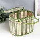 Шкатулка для украшений «Нежно-зелёная», с ручками на молнии, бамбук, 21×20×30 см - фото 59996391