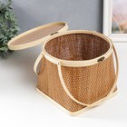 Шкатулка бамбук "Кузовок" с ручками 18х20х22 см 7615674 - фото 16434526