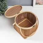 Шкатулка бамбук "Кузовок" с ручками 18х20х22 см 7615674 - фото 16434527
