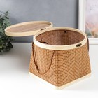 Шкатулка бамбук "Кузовок" со шнуром 18х20х22 см 7615675 - фото 16578489
