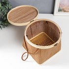 Шкатулка бамбук "Кузовок" со шнуром 18х20х22 см 7615675 - фото 16578490
