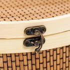 Шкатулка бамбук "Круглая" со шнуром 10х22х22 см 7615678