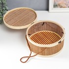 Шкатулка бамбук "Круглая" со шнуром 10х22х22 см 7615678