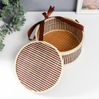 Шкатулка бамбук "Бант" круглая 14х26х26 см - фото 21570165